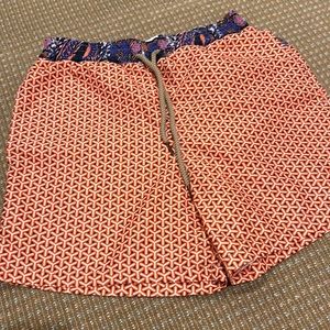 Men’s bathing bc suit orange pattern size small maaji